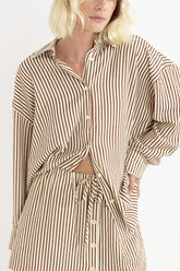Cove stripe oversized long sleeve shirt