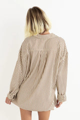 Cove stripe oversized long sleeve shirt