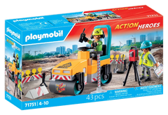 Playmobil Ouvriers avec rouleau compresseur