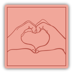 HEART HANDS SQUARE | STICKER