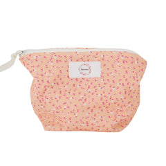Petite trousse fleurs fond orangé