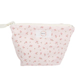 Petite trousse fleurs fond rose