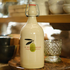 La Belle Excuse Huilier céramique, huile d'olive verte extra vierge (première pression à froid)