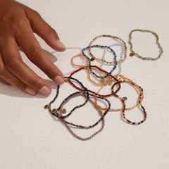 Bracelet Indie gris plaqué or