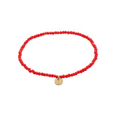 Bracelet Indie rouge, plaqué or