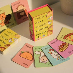 Taco, chat, poulet, poutine, pizza