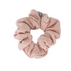 Chouchou élastique à cheveux fleurs brodées unis