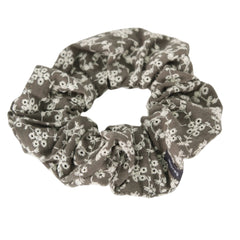 Chouchou élastique à cheveux fleurs brodées crème