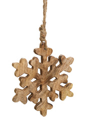 Ornement flocon en bois naturel 5x5