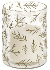 Bougeoir votif Juniper en verre transparent/vert