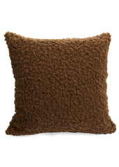 Coussin en velours bouclé marron 17 x 17