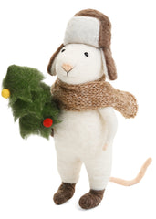 Décoration souris laine