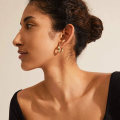 Aica recycled chunky hoops earrings