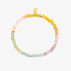 Pura Vida Ombre rainbow bead stretch bracelet