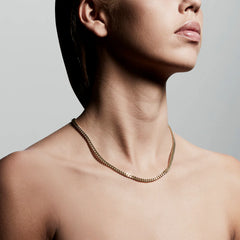 Collier chaîne gourmette Fushia