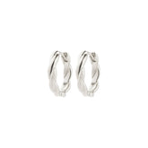 Pilgrim boucles d'oreilles anneaux torsadées recyclées plaquées argent