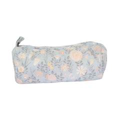 Petite trousse fleurs fond bleu cylindre
