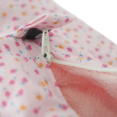 Petite trousse fleurs clorées fond rose cylindre