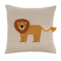 Lion knit pillow
