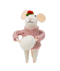 Ornement souris sweater rose
