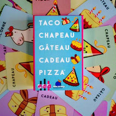 Taco, chapeau, gâteau, cadeau, pizza