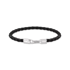Bracelet fin argent en cuir