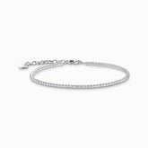 Bracelet en argent avec petites pierres en zirconium blanc
