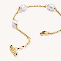 Bracelets avec perles Natural Beauty plaqué or