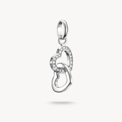 Pendentif Charm cœurs entrelacés Connect argent