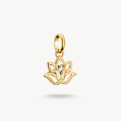 Pendentif Charm fleur de lotus avec pierre Connect plaqué or