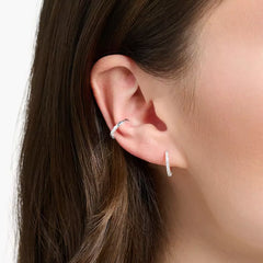 Créole unique blanche pierres argent
