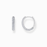 Boucles d'oreilles en argent avec pavé de zirconium blanc