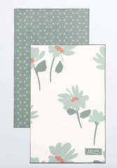 Serviettes à main Collection Marguerite en brise - Sauge (Lot de 2)