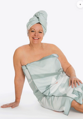 Serviette de bain Collection Marguerite en brise - Sauge