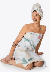 Serviette de bain Collection Marguerite en brise - Beige