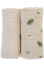 Lot de 2 couvertures d'emmaillotage 100 % mousseline de coton bio, super douces, pour bébés filles et garçons, couverture de réception nouveau-né, 119,4 x 119,4 cm