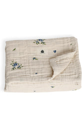 Couverture en mousseline de coton avec sac à dos assorti, certifiée biologique | Bébés et tout-petits | Douce et respirante | Unisexe, garçons, filles | Taille L 119,4 x 119,4 cm