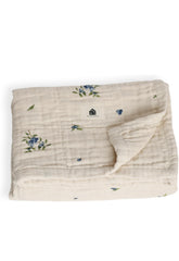 Couverture en mousseline de coton avec sac à dos assorti, certifiée biologique | Bébés et tout-petits | Douce et respirante | Unisexe, garçons, filles | Taille L 119,4 x 119,4 cm