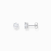 Boucles d'oreilles avec zircon blanc en taille brillant