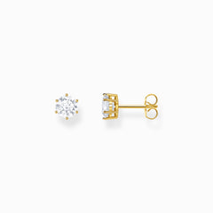 Boucles d'oreilles avec zircon blanc en taille brillant