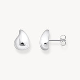 Petits clous d'oreilles en argent de forme organique