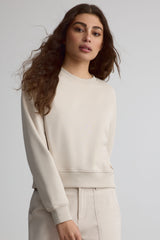 Chandail en molleton à col rond pour Femme