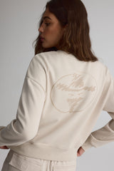 Chandail en molleton à col rond pour Femme