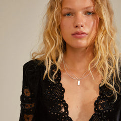 Star collier recyclé 2 en 1 plaqué argent