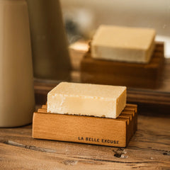 La Belle Excuse Porte-savon rainuré en bois