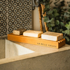 La Belle excuse Plateau porte-savon en bois