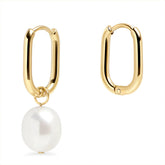 Boucles d'oreilles créoles en perle d'opale