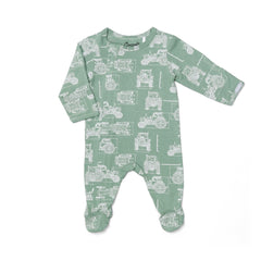 Pyjama en modal Tractors on Lily pad Blue 3 mois - 8 ans