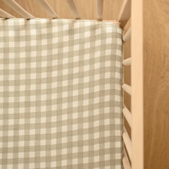 Drap contour lit de bébé - Sage gingham
