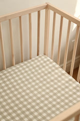 Drap contour lit de bébé - Sage gingham